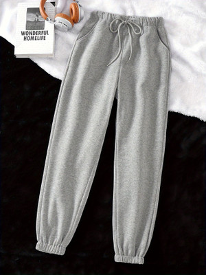 Dockstreet Solid Women Grey Track Pants
