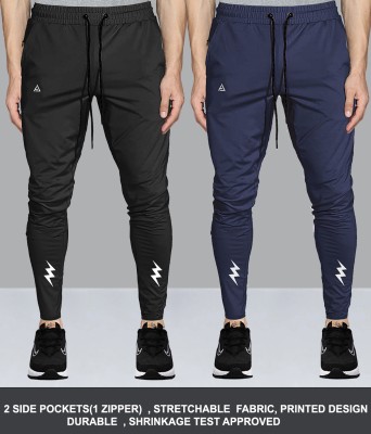 AVOLT Solid Men Black, Blue Track Pants