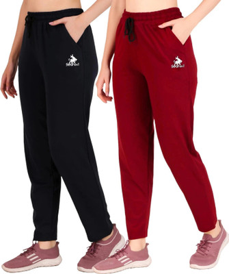 SEAPRINT Solid Women Dark Blue, Maroon Track Pants