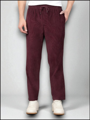 Style Sizzle Solid Men Purple Track Pants
