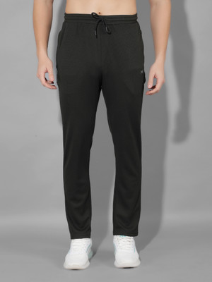 Force NXT Premium Polyster Regular Trackpants, M Solid Men Black Track Pants