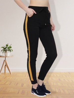 MANIAC Colorblock Women Black Track Pants