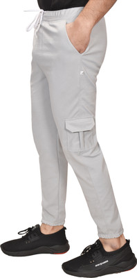 Classic Wear Solid, Self Design Men Grey Track Pants