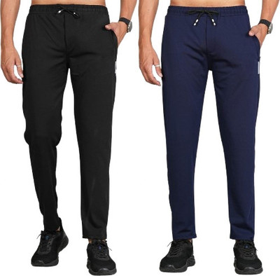 FICKA Solid Men Black, Blue Track Pants