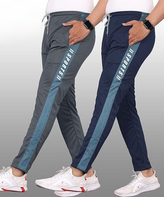 GAJAVU Striped Men Grey, Blue, Blue Track Pants