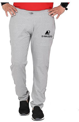 Diwazzo Printed Men Silver Track Pants