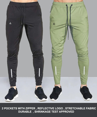 AVOLT Solid Men Black, Green Track Pants