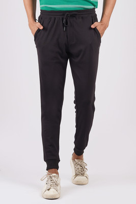 Hopping Deer on Redline Solid Men Black Track Pants
