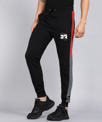 GYRFALCON Printed Men Black Track Pants