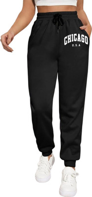 Tabadtod Geometric Print Women Black Track Pants