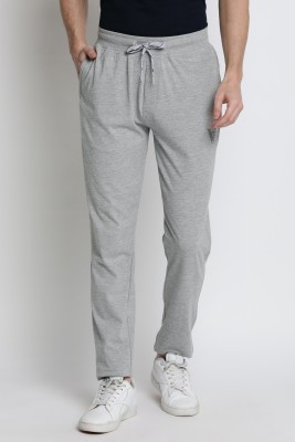 VAN HEUSEN Athleisure Men Grey Solid Antiviral Zipper Pocket Track Pants Solid Men Grey Track Pants