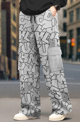 TRIPR Printed Men Grey Track Pants