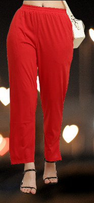 elegance redefined Solid Women Red Track Pants