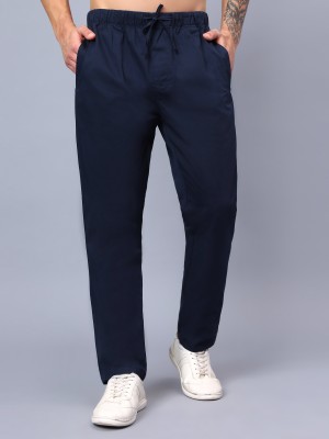 HAUWER Solid Men Blue Track Pants