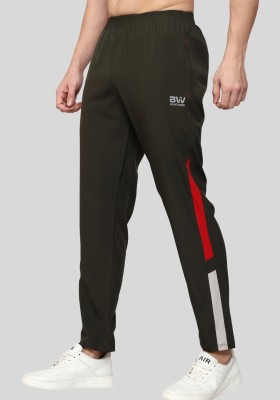 BeatWide Colorblock Men Olive Track Pants