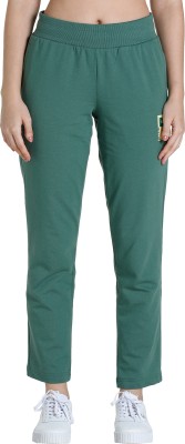 PUMA Solid Women Green Track Pants