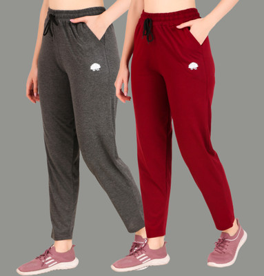GAA Solid Women Grey, Maroon Track Pants