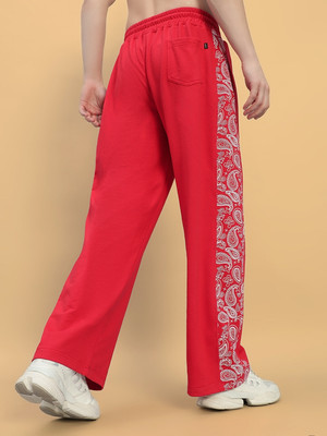 WEARDUDS Self Design Men Red Track Pants