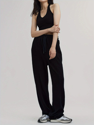 PROGENY Striped Women Black Track Pants