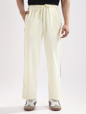 NOBERO Solid Men White Track Pants