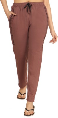 Clint Self Design Women Brown Track Pants