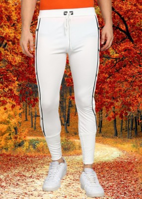 RusticBlooms Solid Men White Track Pants