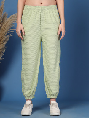 UZARUS Solid Women Light Green Track Pants