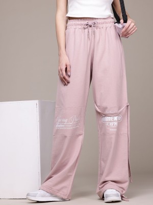 Roadster Solid Women Pink Track Pants