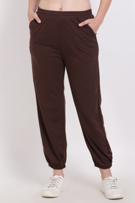 Meyara Solid Women Brown Track Pants