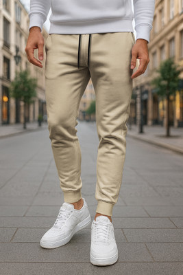 KELONBRO Solid Men Beige Track Pants