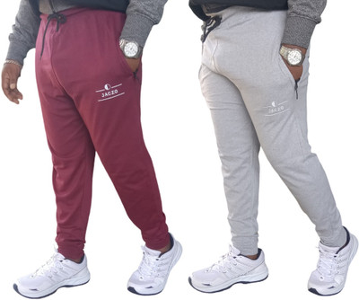 JACZO Printed Men Maroon, Grey Track Pants