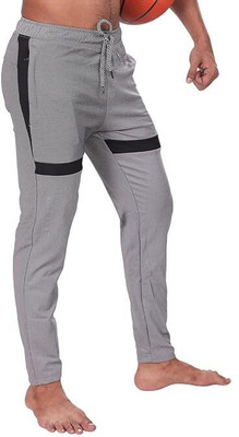 24 Street Colorblock Men Grey Track Pants