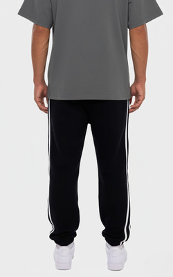 Dockstreet Solid Men Black Track Pants