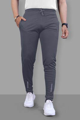 Z-DEVIL Solid Men Grey Track Pants