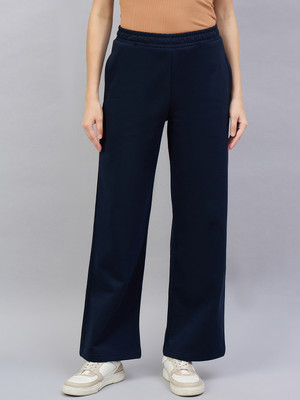 98 Degree North Solid Women Dark Blue Track Pants