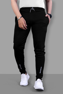 OZBOLY Solid Men Black Track Pants