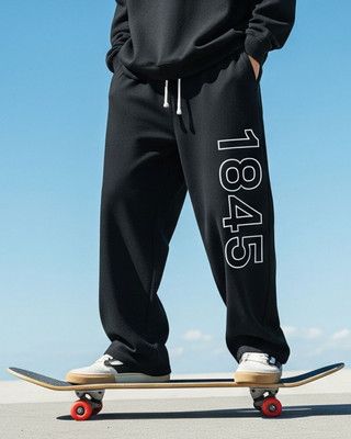 Cloth N Code Printed Men Black Track Pants