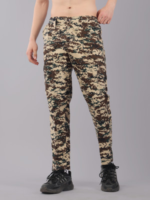 SmallTry Self Design Men Beige Track Pants