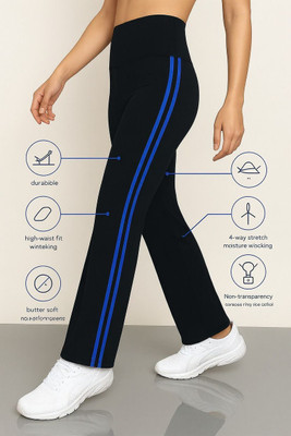 Moshe Striped Women Black, Blue Track Pants