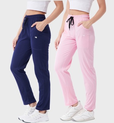 Modeve Solid Women Dark Blue, Pink Track Pants