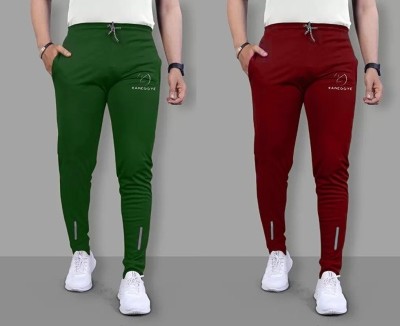 Kzaara Printed Men Green, Maroon Track Pants