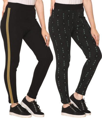 Weboasis Printed Women Black Track Pants