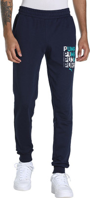 PUMA Mens Graphic Pants 12 Printed Men Blue Track Pants