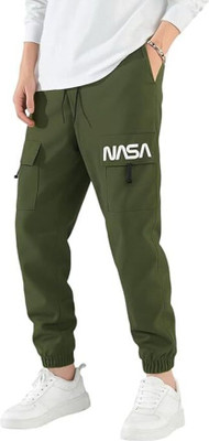 SHRIEZ Solid Men Dark Green Track Pants
