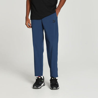PUMA Solid Men Blue Track Pants