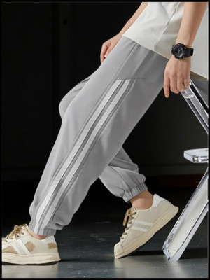 SB Trend Striped Men Grey Track Pants
