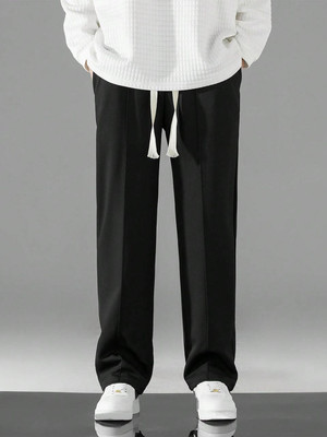 KONMODA Solid Men Black Track Pants