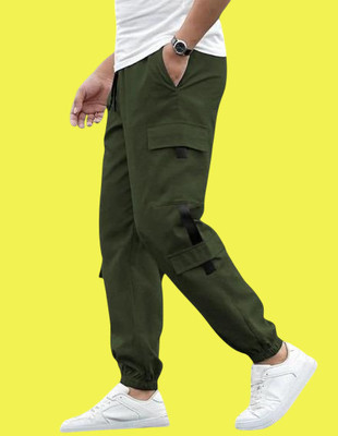 Kesaria Textile Company Solid Men Dark Green Track Pants