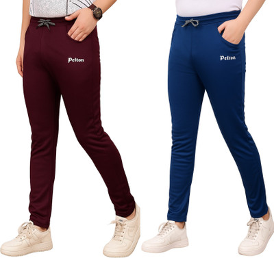 pelton Solid Men Purple, Light Blue Track Pants
