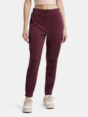 JOCKEY IW26 Microfiber Fabric Regular Fit Solid Women Maroon Track Pants